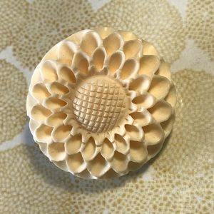 Vintage Carved Flower Brooch